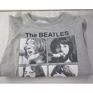 The Beatles 2013 Sweater Womens  Medium Pullover Rock Band Gray Black Sweatshirt